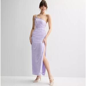 NWT Juniors' Violet Weekend Pearl Embellished One Shoulder Gown sz 7/8